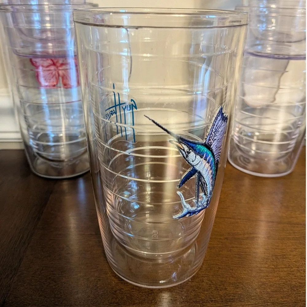 Tervis Tumbler Set of 6 16oz Insulated Glasses Guy Harvey Margaritaville Flowers